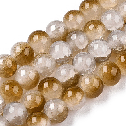 Fili di perle di vetro imitazione giada dipinti con cottura crackle DGLA-T003-10mm-09-1