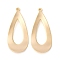 Brass Pendants, Teardrop, Hollow, Real 18K Gold Plated, 35x15x0.8mm, Hole: 1.5mm