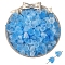 100Pcs Acrylic Bead Caps, Flower, Deep Sky Blue, 10x8mm, Hole: 1.5mm