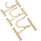3 Sets 3 Style Brass Micro Pave Clear Cubic Zirconia Chain Extender, Necklace Layering Clasps, with Layering Clasps and Lobster Claw Clasps, Nickel Free, Real 18K Gold Plated, 48~50mm, Hole: 1.2~1.5mm, 1 Set/style