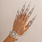 Halloween Gothic Flower
Iron Finger Ring Bracelets for Women, Platinum, 6-1/4 inch(16cm)