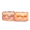 Electroplate Glass Beads, Column with Pattern, Light Salmon, 11.5~12x8~8.5mm, Hole: 1.2~1.4mm