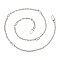 Iron Cable Chains, with Oval Link and Alloy Lobster Clasp, Unwelded, Platinum, 105cm