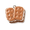 Resin Pendants, Imitation Food, with Platinum Iron Findings, Cooikies Charm, 20x23x7.5mm, Hole: 2mm