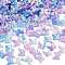 Pearlized ABS Plastic Imitation Pearl Beads, Butterfly, Two Tone, Colorful, 10x11x3mm, Hole: 1.6mm, about 3333pcs/500g