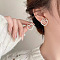Alloy Imitation Pearl Stud Earrings, White, Heart