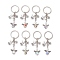Porcelain & Glass Pearl & Alloy Keychain, with Iron Ring, Angel, Mixed Color, 83mm