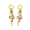 Brass Micro Pave Cubic Zirconia Charms, Snake Charms, with Jump Ring, Real 18K Gold Plated, 17x5x3mm, Hole: 3.5mm