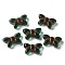 Transparent Lampwork Beads, Butterfly, Dark Green, 11x19x6mm, Hole: 1mm, about 55~65pcs/100g