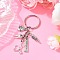 Tibetan Style Alloy Keychains, Mixed Shapes, with Zinc Alloy and Iron, Dentistry Theme, Antique Silver, 69.5mm