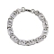 201 Stainless Steel Mariner Hollow Cross Link Chain Bracelets, with 304 Stainless Steel Clasps, Stainless Steel Color, 8-1/2 inch(21.5cm)