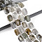 Natural Labradorite Beads Strands, Rectangle, Faceted, with Seed Beads, 11.5~12x8x4~5mm, Hole: 0.9mm, about 26~27pcs/strand, 14.57~15.08''(37~38.3cm)