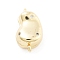 Brass Micro Pave Clear Cubic Zirconia Magnetic Clasps, Teardrop, Real 18K Gold Plated, 15.5x8x7.5mm, Hole: 1.1mm