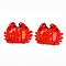 Resin Cabochons, Crab, Tomato, 34.5~35x44.3~45x10.5~11mm