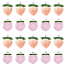 40Pcs 2 Styles Resin Pendants, Imitation Fruit, Peach Charms, with Platinum Tone Iron Loops, Mixed Color, 20~27x17~22x12.5~17mm, Hole: 2mm, 20pcs/style