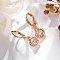 Brass Micro Pave Clear Cubic Zirconia Leverback Earrings, Rack Plating, Long-Lasting Plated, Lead Free & Cadmium Free, Flat Round, Golden, 22.5x7mm