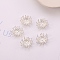 Brass Beads, Flower, Silver, 13x6mm, Hole: 1mm