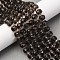 Natural Ice Obsidian Beads Strands, Rondelle, with Seed Beads, Faceted, 8x6mm, Hole: 1mm, about 50pcs/strand, 15.43~15.55''(39.2~39.5cm)