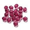 Transparent Acrylic Beads, Clear Faceted Round, Cerise, 6mm, Hole: 1.5mm, about 4300pcs/500g