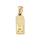 304 Stainless Steel Pendants, Golden, Rectangle with Letter Charm, Letter H, 17.5x6.5x3mm, Hole: 3x6mm