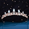 Alloy Rhinestone Crown Hair Bands for Woman Girls, Wedding Party Decoration, Light Sapphire, 140mm