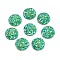 Druzy Resin Decoden Cabochons, Flat Round, Medium Sea Green, 10x3mm