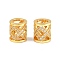 Brass Micro Pave Clear Cubic Zirconia European Beads, Large Hole Beads, Column with Rhombus Pattern, Rack Plating, Long-Lasting Plated, Lead Free & Cadmium Free, Golden, 9x10mm, Hole: 5mm