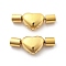 Ion Plating(IP) 304 Stainless Steel European Clasps, Golden, Heart, 24x10.5x7mm