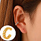 Brass Rhinestone Cuff Earrings, Light Gold, Ring, 10x10mm