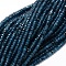 Dyed Natural Malaysia Jade Rondelle Beads Strands, Faceted, Marine Blue, 4x2~3mm, Hole: 1mm, about 110~115pcs/strand, 14 inch