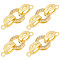 6 Sets Brass Micro Pave Clear Cubic Zirconia Fold Over Clasps, Oval, Real 18K Gold Plated, 25.5mm, Oval: 9.5x8.5x3mm, Clasp: 11x4x5mm, Hole: 1.2mm