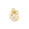 Brass Micro Pave Clear Cubic Zirconia Charms, Long-Lasting Plated, Rack Plating, Cadmium Free & Lead Free, Real 18K Gold Plated, Letter C Charms, 11x7.5x3.5mm, hole: 1.2mm