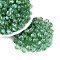Picasso Transparent Glass Beads, Pumpkin, Spring Green, 8.5~9mm, Hole: 0.9~1.2mm, About 750pcs/pound