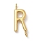 304 Stainless Steel Letter Connector Charms, Real 14K Gold Plated, Letter R, 12x4.5x2mm, Hole: 1.2mm