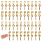 60Pcs 304 Stainless Steel Screw Eye Pin Peg Bails, with 201 Stainless Steel Snap On Bails, For Half Drilled Beads, Golden, 15.5mm, Hole: 6x1.8mm, Pin: 5x1mm