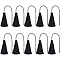 Polyester Tassel Pendants, with Glass, Black, 300mm