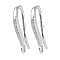 Brass Earring Hooks, Fishhook, Platinum, 15x8.5x1.5mm, Hole: 1mm
