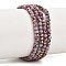 Electroplate Glass Beads Stradns, Round, Half Plated, Faceted, Thistle, 3x2.5mm, Hole: 0.7mm, about 142pcs/strand, 14.02''(35.6cm)