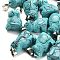 Synthetic Turquoise Pendants, with 201 Stainless Steel Finding, Cat, 24~25x15~16x9~10mm, Hole: 4.5x7mm