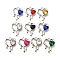 304 Stainless Steel Pendants, with Rhinestone, Stainless Steel Color, Heart, Mixed Color, 25.5x19.5x5.5mm, Hole: 2mm