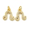 Rack Plating Brass Micro Pave Cubic Zirconia Pendants, Long-Lasting Plated, Lead Free & Cadmium Free, Constellations, Leo, 11x10x2mm, Hole: 2.5mm
