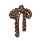 Alloy Pendants, Milk Coffee Color, Bowknot, 26x19x2.5mm, Hole: 1.6mm