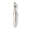 Non-Tarnish 304 Stainless Steel European Dangle Charms, Bullet Shaped Large Hole Pendants, Stainless Steel Color, 39.5mm, Hole: 5mm, Pendant: 29x6x6mm
