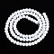 Frosted Opaque Glass Beads Strands, Round, Half Plated, AB Color Plated, White, 4~4.5mm, Hole: 0.6mm, about 97~100pcs/strand, 14.76~15.16 inch(37.5~38.5cm)