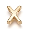 Brass Charms, Cadmium Free & Lead Free, for Personalized Name Necklace Making, Long-Lasting Plated, Real 18K Gold Plated, Letter.X, X: 9x7x3mm, Hole: 1.6mm