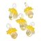 Handmade Lampwork Pendants, Bumpy, Mushroom, Gold, 24.5~29.5x15~18.5mm, Hole: 2~5mm