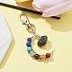 Wire Wrapped Chakra Synthetic & Natural Mixed Stone & Alloy Moon Pendant Decorations HJEW-JM01575-4
