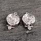 Platinum Plated Sterling Silver Rose Flower Box Clasps STER-K014-H718-1P-2