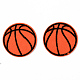 スポーツテーマコンピューター刺繡布アイロンオン/パッチ縫い  アップリケ  マスクと衣装のアクセサリー  バスケットボール  サンゴ  59x1mm X-DIY-S040-091-1
