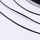 フラット弾性クリスタルストリング  弾性ビーズ糸  ストレッチブレスレット作り用  ブラック  1x0.5mm  約87.48ヤード（80m）/ロール EW-F007-10-4